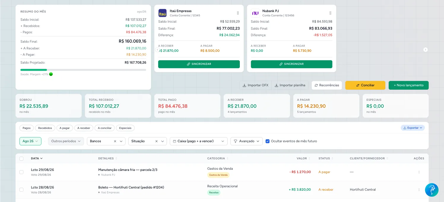 Controle de contas a pagar e receber na Cashtrack